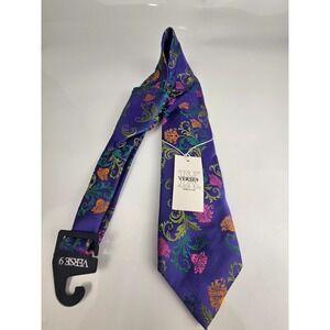 Verse 9 NWT Silk Purple Baroque Tie & Pocket‎ Circle MSRP $159
